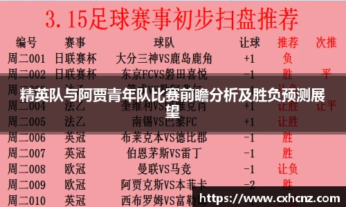 精英队与阿贾青年队比赛前瞻分析及胜负预测展望
